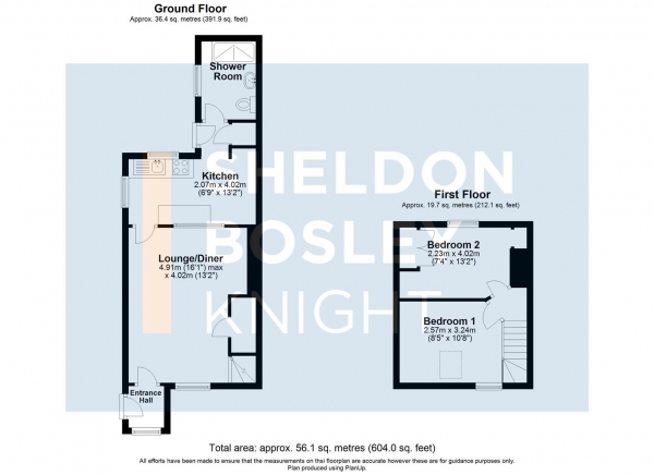 Floor Plan Image for 2 Bedroom Cottage for Sale in Brewers Lane, Badsey, Evesham