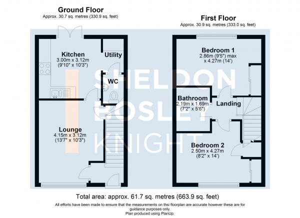 Floor Plan Image for 2 Bedroom Semi-Detached House for Sale in Balliol Gardens, Evesham