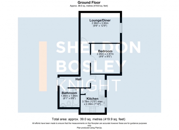 Floor Plan Image for 1 Bedroom Flat for Sale in The Old School House, Evesham