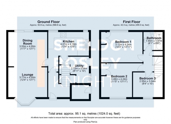 Floor Plan Image for 3 Bedroom Semi-Detached House for Sale in Burlingham Avenue, Evesham