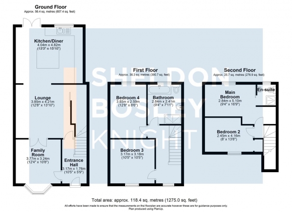 Floor Plan Image for 4 Bedroom End of Terrace House for Sale in Montfort Street, Evesham