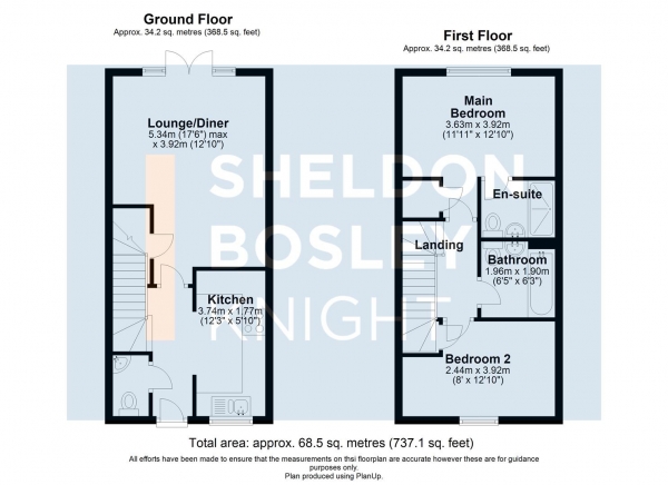 Floor Plan Image for 2 Bedroom End of Terrace House for Sale in Swinbourne Meadow, Evesham