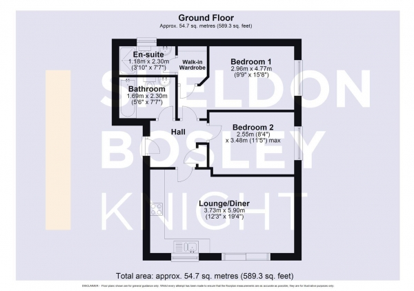 Floor Plan Image for 2 Bedroom Flat for Sale in Kings Road, Evesham