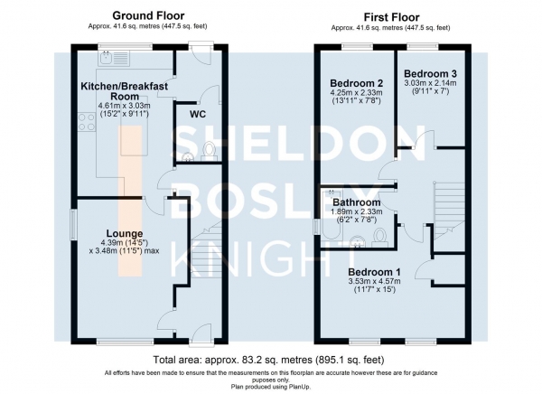 Floor Plan Image for 3 Bedroom Semi-Detached House for Sale in Chestnut Grange, Offenham, Evesham