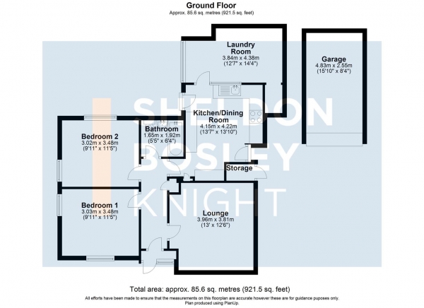 Floor Plan Image for 2 Bedroom Bungalow for Sale in Rudge Road, Evesham