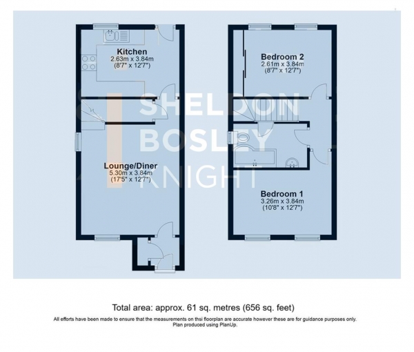 Floor Plan Image for 2 Bedroom Semi-Detached House for Sale in Columbine Grove, Evesham