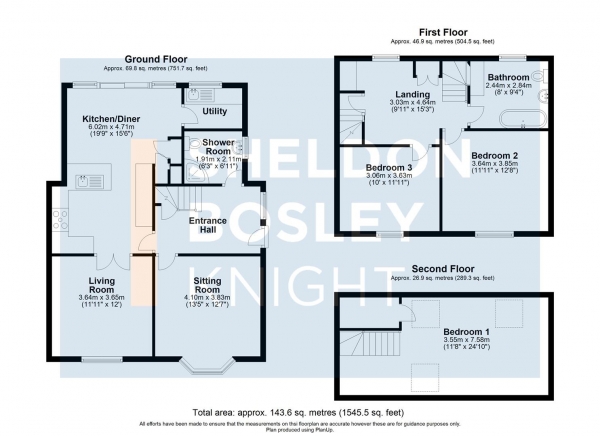 Floor Plan Image for 3 Bedroom Cottage for Sale in Main Street, Cleeve Prior, Evesham