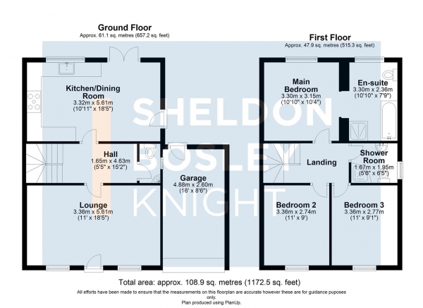 Floor Plan Image for 3 Bedroom Semi-Detached House for Sale in Merstow Green, Evesham