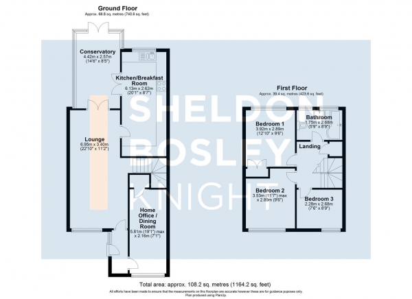 Floor Plan Image for 3 Bedroom Detached House for Sale in Westbourne, Honeybourne, Evesham