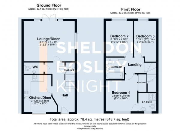 Floor Plan Image for 3 Bedroom Semi-Detached House for Sale in Egremont Close, Evesham