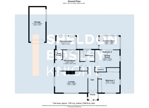 Floor Plan Image for 2 Bedroom Bungalow for Sale in Pitchers Hill, Wickhamford, Evesham