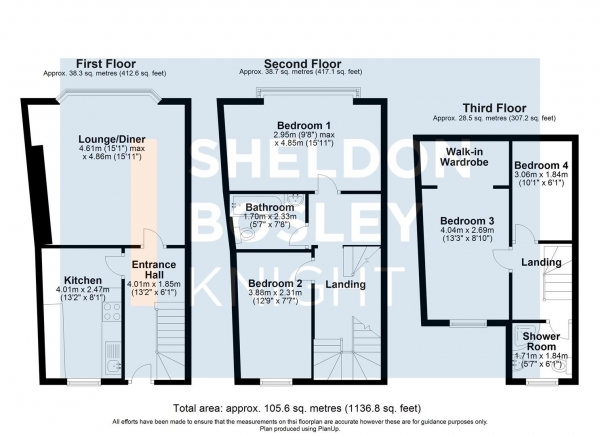 Floor Plan Image for 4 Bedroom Apartment for Sale in Market Place, Evesham