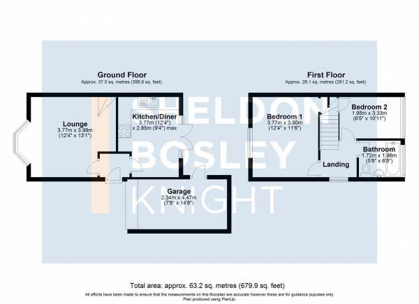 Floor Plan Image for 2 Bedroom Semi-Detached House for Sale in Sycamore Avenue, Evesham