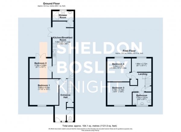 Floor Plan Image for 4 Bedroom Terraced House for Sale in Blossomfield Close, Evesham