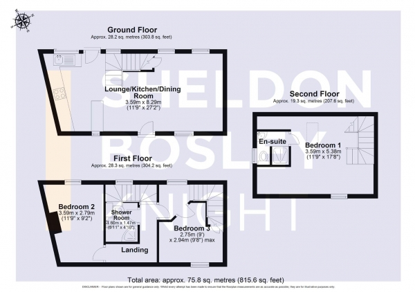 Floor Plan Image for 3 Bedroom Semi-Detached House for Sale in Northwick Road, Evesham