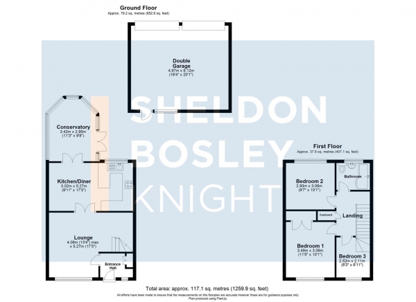 Floor Plan Image for 3 Bedroom Cottage for Sale in West Side, North Littleton, Evesham