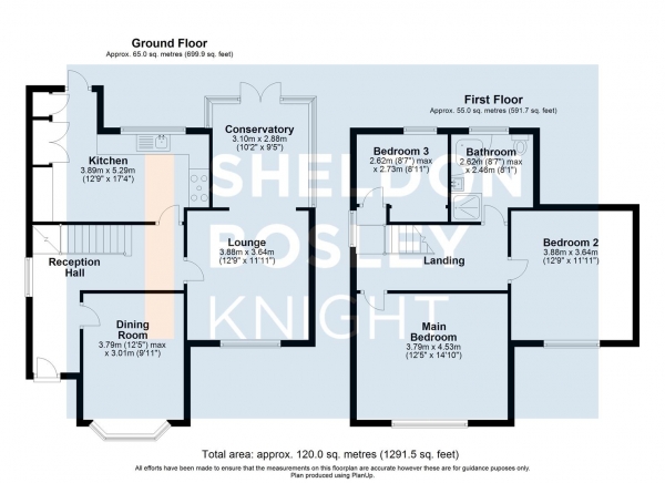 Floor Plan Image for 3 Bedroom Detached House for Sale in Cheltenham Road, Evesham