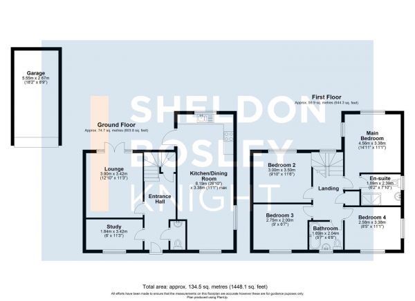 Floor Plan Image for 4 Bedroom Detached House for Sale in Buttercup Close, Evesham