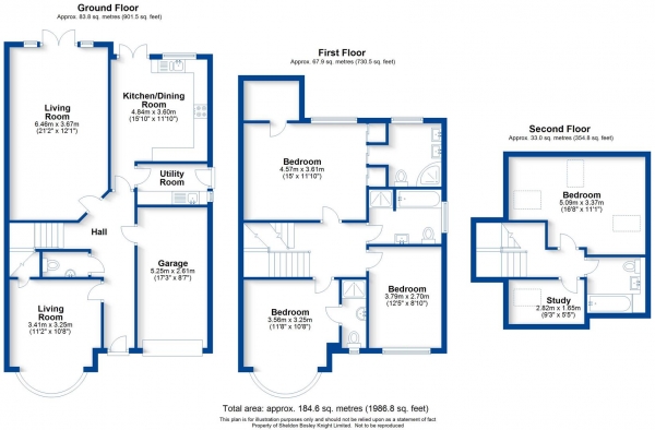 Floor Plan Image for 4 Bedroom Detached House for Sale in Heath Terrace, Leamington Spa