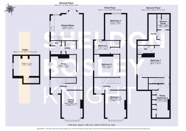 Floor Plan Image for 5 Bedroom Semi-Detached House for Sale in Castle Road, Kenilworth