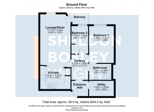 Floor Plan Image for 2 Bedroom Apartment for Sale in Regent Street, Leamington Spa