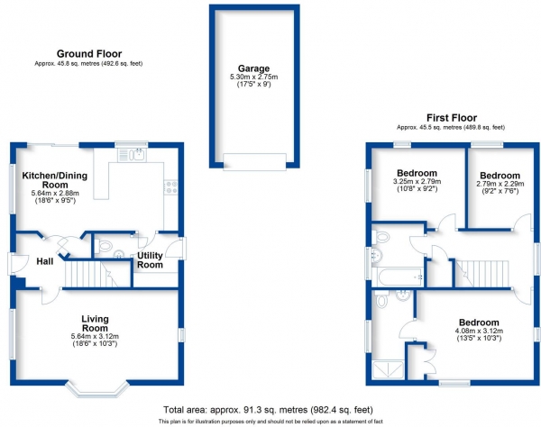 Floor Plan Image for 3 Bedroom Detached House for Sale in Lionheart Avenue, Bishops Tachbrook, Leamington Spa