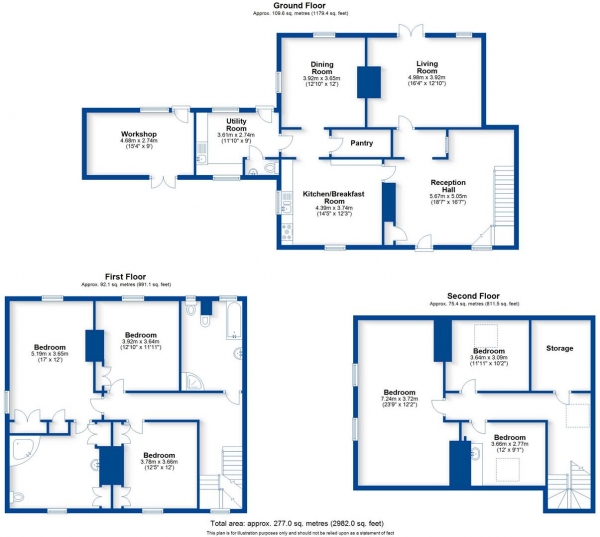 Floor Plan Image for 6 Bedroom Semi-Detached House for Sale in Kenilworth Road, Leamington Spa