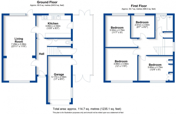 Floor Plan Image for 4 Bedroom Detached House for Sale in Cockermouth Close, Leamington Spa