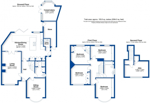 Floor Plan Image for 4 Bedroom Detached House for Sale in Woodcote Road, Leamington Spa