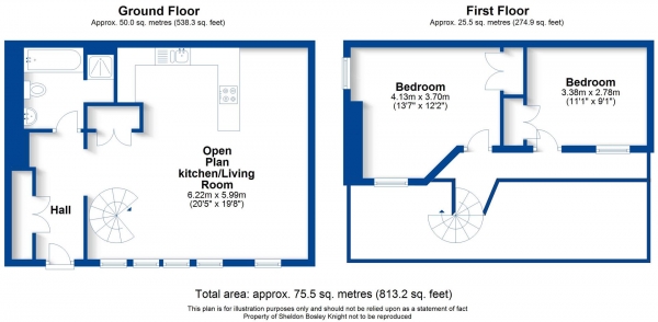 Floor Plan Image for 2 Bedroom Apartment for Sale in Kenilworth Road, Leamington Spa