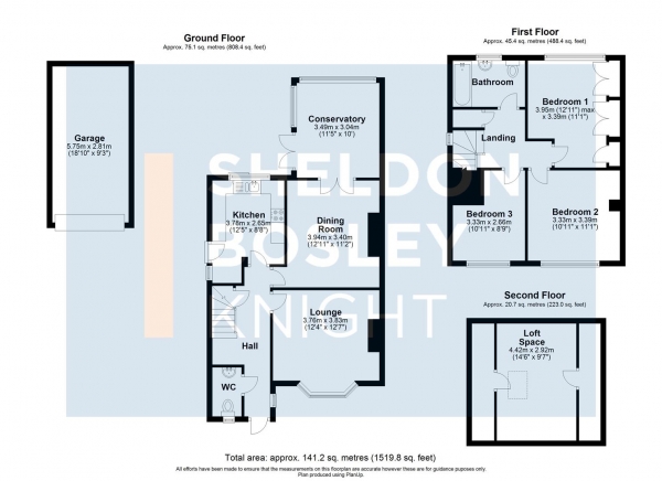 Floor Plan for 3 Bedroom Semi-Detached House for Sale in Braemar Road, Leamington Spa, CV32, 7EZ - Guide Price &pound400,000