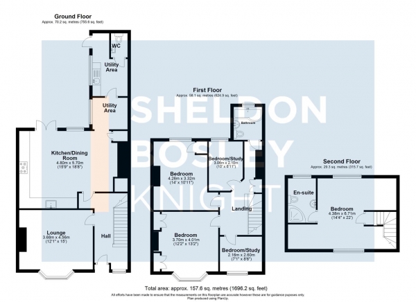 Floor Plan for 5 Bedroom End of Terrace House for Sale in Wathen Road, Leamington Spa, CV32, 5UY - Offers Over &pound650,000