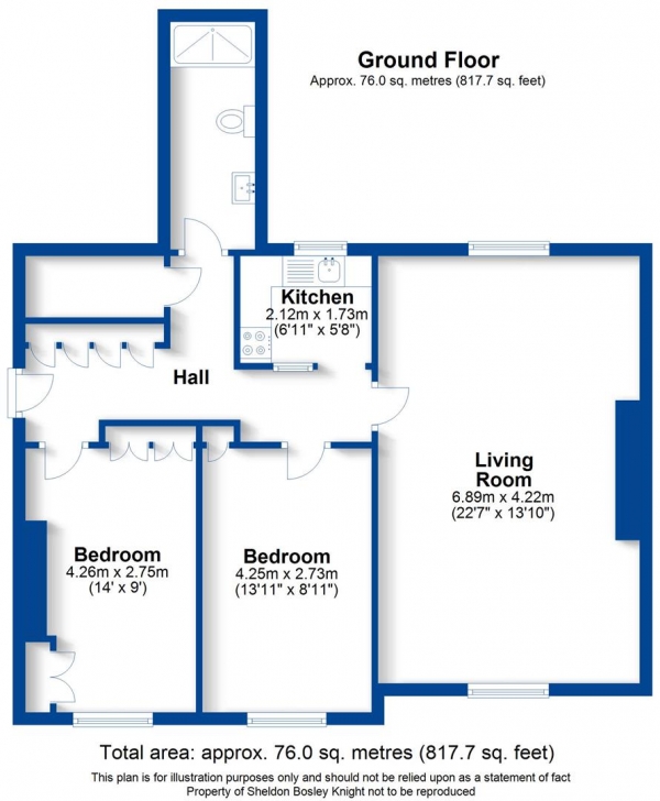 Floor Plan Image for 2 Bedroom Apartment to Rent in Binswood Avenue, Leamington Spa