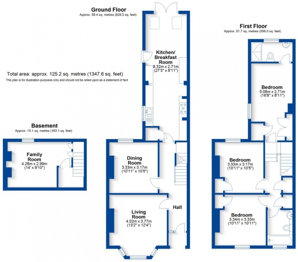 Floor Plan Image for 3 Bedroom Semi-Detached House for Sale in Rugby Road, Leamington Spa