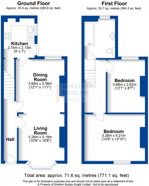 Floor Plan Image for 2 Bedroom Terraced House to Rent in Eagle Street, Leamington Spa