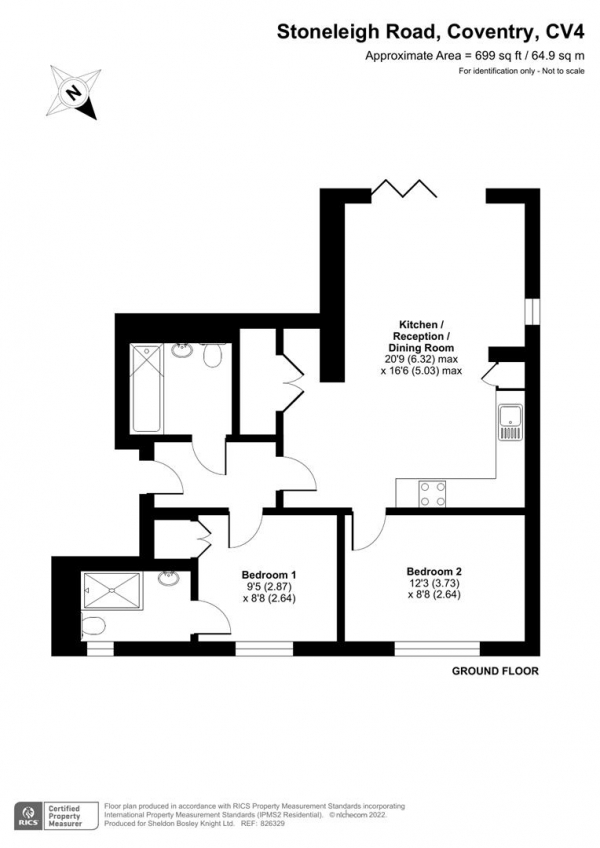 Floor Plan Image for 2 Bedroom Apartment to Rent in Stoneleigh Road, Coventry