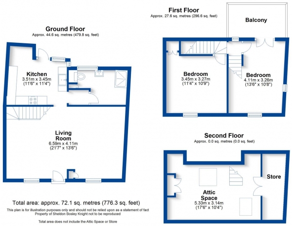 Floor Plan Image for 2 Bedroom Semi-Detached House for Sale in New Street, Leamington Spa