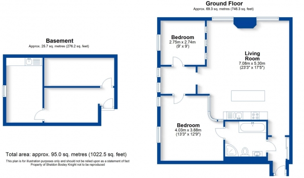 Floor Plan Image for 2 Bedroom Apartment for Sale in The Maltings, Leamington Spa