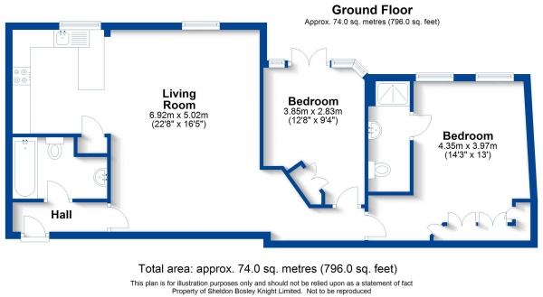 Floor Plan Image for 2 Bedroom Apartment to Rent in Jury Street, Warwick