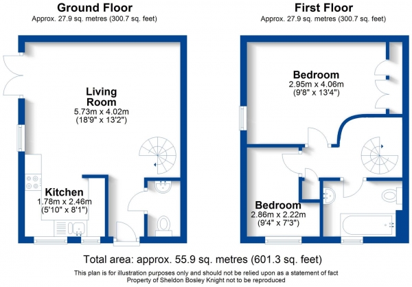 Floor Plan Image for 2 Bedroom End of Terrace House for Sale in Beaconsfield Street West, Leamington Spa