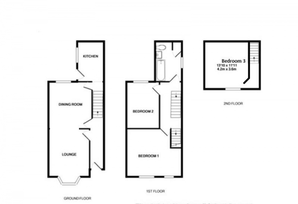 Floor Plan Image for 3 Bedroom Detached House to Rent in Ranelagh Terrace, Leamington Spa