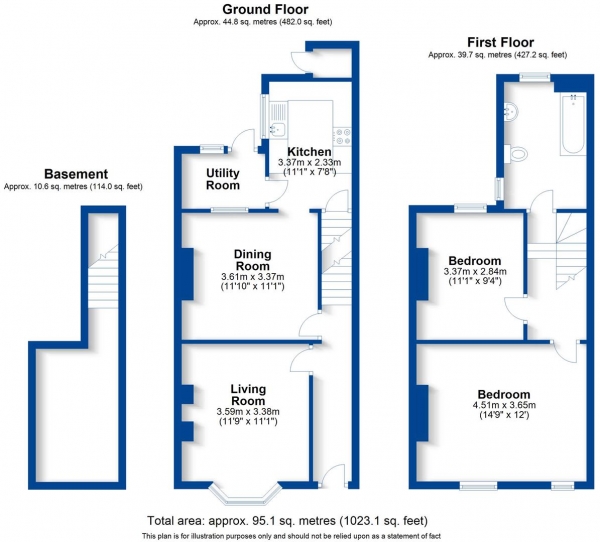 Floor Plan Image for 2 Bedroom Terraced House for Sale in Villiers Street, Leamington Spa