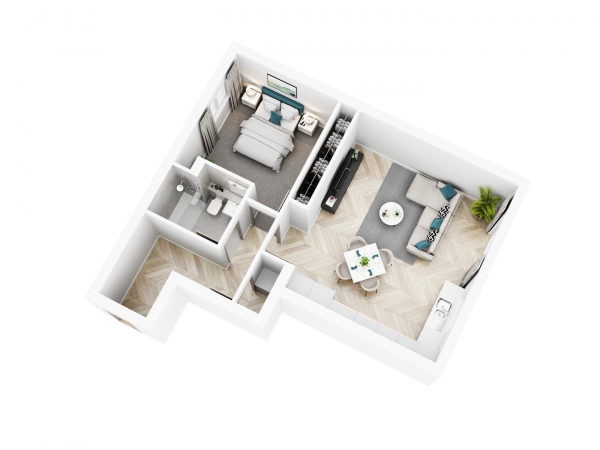 Floor Plan Image for 1 Bedroom Apartment to Rent in Rodborough House, Warwick Road, Coventry