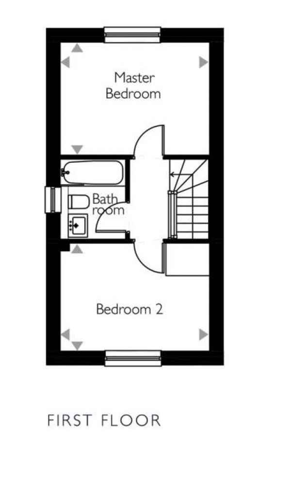 Floor Plan Image for 2 Bedroom Semi-Detached House to Rent in Manders Croft, Southam