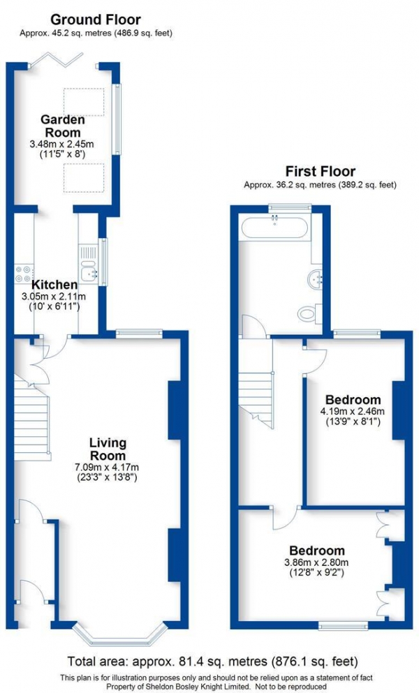 Floor Plan Image for 2 Bedroom Terraced House for Sale in Beaconsfield Street, Leamington Spa