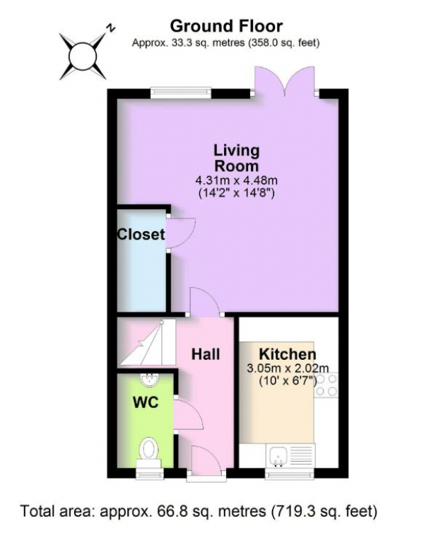 Floor Plan Image for 3 Bedroom Terraced House to Rent in Martley Close, Coventry