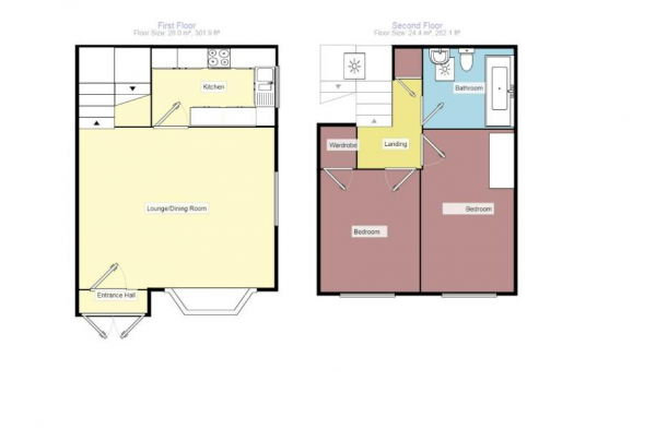 Floor Plan Image for 2 Bedroom Property to Rent in Park Road, Leamington Spa