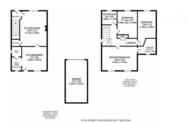 Floor Plan Image for 3 Bedroom Link Detached House to Rent in Scowcroft Drive, Bishops Itchington, Southam