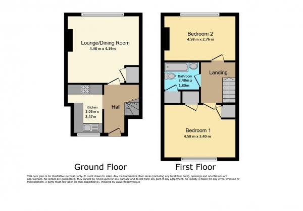 Floor Plan Image for 2 Bedroom Duplex to Rent in Crown Way, Royal Leamington Spa