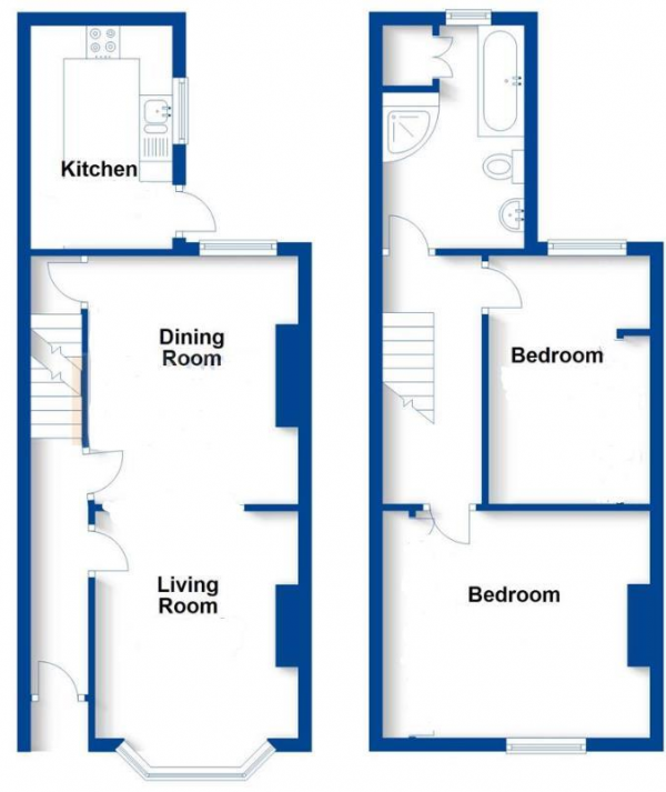 Floor Plan Image for 2 Bedroom Terraced House to Rent in Clapham Terrace, Leamington Spa